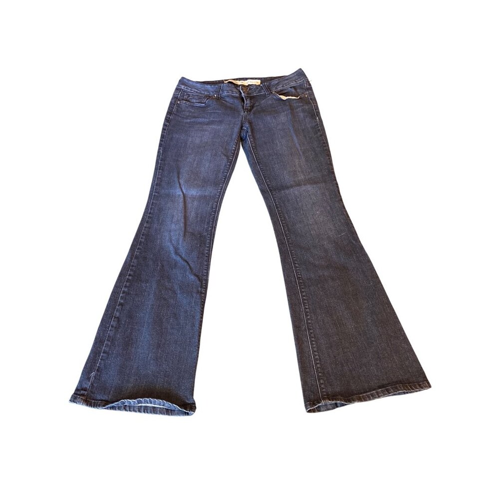 Charlotte Russe Low Rise Flare Jeans 8R Dark Wash Y2K Boho Chic Retro Denim